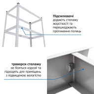 Стеллаж SL Бюджет ОМ 1800х400х400 Меткас, 175 кг/полку, 5 полок, МДФ, оцинкованный, металлический