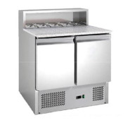 Саладета Hurakan HKN-GXSD2GN 2-дверний холодильний стіл 219 л, гранітна стільниця, нерж. сталь AISI201 +2/+8°C 900×700×1075 мм для ресторанів