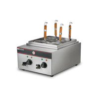 Макароноварка Hurakan HKN-EKT40 8+8 л, 2 ванни, нерж. сталь, 4 кВт 220 В, 50–110°C, корзини 130×140 мм (1,8 л), габарити 420×470×360(540) мм