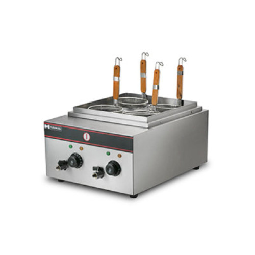 Макароноварка Hurakan HKN-EKT40 8+8 л, 2 ванни, нерж. сталь, 4 кВт 220 В, 50–110°C, корзини 130×140 мм (1,8 л), габарити 420×470×360(540) мм