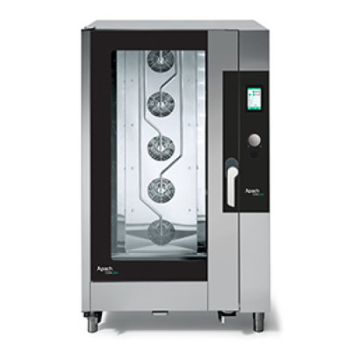 Пароконвектомат APACH AP20QT на 20 гастроємностей GN 1/1 з сенсорним дисплеєм, візком, автоматичною мийкою, 1051х1248х1881 мм, для ресторанів