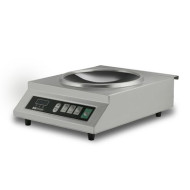 Індукційна плита вок HURAKAN HKN-ICW35M 3500 Вт, одноконфоркова, механічне управління, корпус нерж. сталь, скло ⌀280 мм, 350×450×150 мм