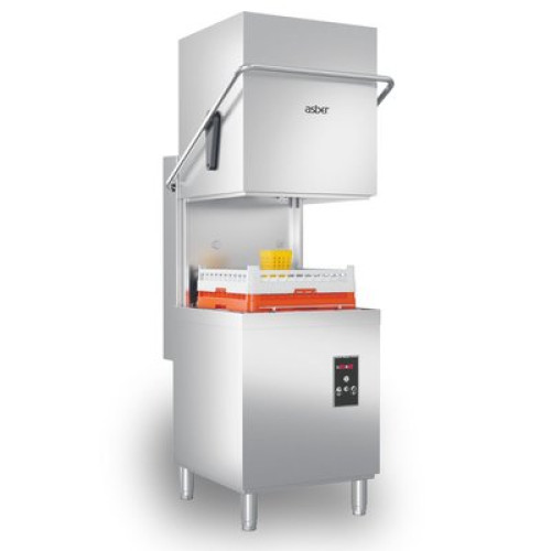 Посудомоечная машина ASBER GTX-H500 DD, 40 кассет/час, кассета 500x500 мм, бак 33 л, бойлер 7 л, нерж. сталь, эл. панель, 630x750x1482 мм