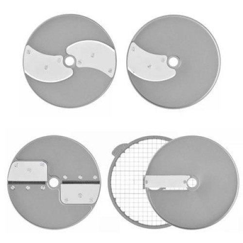 Комплект 5 дисків ROBOT COUPE (1960W) для CL50–CL60, R502, R752, нерж. сталь, слайсер 2/4 мм, соломка 2,5×2,5 мм, ломтики 10 мм