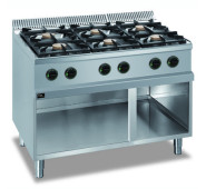 Плита газова Apach APRG-117P/PL 6 конфорок, нержавіюча сталь AISI 304/430, 1100х714х850 мм, професійна для кухні, з газ-контролем