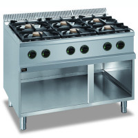Плита газова Apach APRG-117P/PL 6 конфорок, нержавіюча сталь AISI 304/430, 1100х714х850 мм, професійна для кухні, з газ-контролем