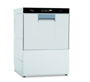 APACH AF500DIG DD фронтальна посудомийка 500×500 мм, 30–40 касет/год, вбуд. дозатор, електронна панель, цикли 60/90/120 с, 3,5 кВт