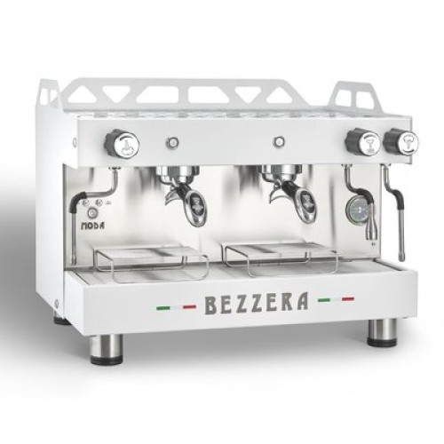 Bezzera Moda PM двохпостова напівавтоматична кавоварка, мідний бойлер 11 л, корпус AISI 304, мех. панель, біла, 667х495х520 мм, для кафе