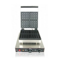 Вафельница HURAKAN HKN-GES2M одинарная, квадратные вафли 100×100 мм, 4 шт, чугунная антиприг. плита, корпус нерж.сталь, 300×380×250мм, для кафе