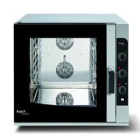 Печь конвекционная Apach AP7QM, 7 уровней, GN1/1+600×400 (шаг 67 мм), инжекторное паувлажнение, реверс турбин, 3 дека, 30–280°C, нерж. сталь