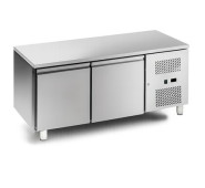 Морозильний стіл 2-дверний HURAKAN HKN-GN2BTS, 282 л, нержавіюча сталь, 1360×700×860 мм, динамічне охолодження R290, -18…-22 °C