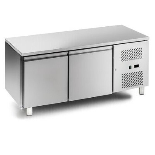 Морозильний стіл 2-дверний HURAKAN HKN-GN2BTS, 282 л, нержавіюча сталь, 1360×700×860 мм, динамічне охолодження R290, -18…-22 °C