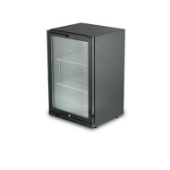Барный холодильник Hurakan HKN-DB125H 115 л, стеклянная распашная дверь, металлический корпус черный, 555×520×865 мм, 54 бутылки, +2...+10°C