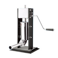 Ковбасний шприц вертикальний Hurakan HKN-ISV7P, 7 л, нержавіюча сталь, чорний, 2 швидкості, насадки Ø35/28/18/13 мм, 795×300×300 мм