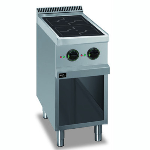 Індукційна плита APACH APRI-47P 2-конфорна відкрита база зони Ø220 мм 3,5 кВт/конф 7 кВт заг 380 В 6 рівнів 400×700×850 мм для профес. кухні