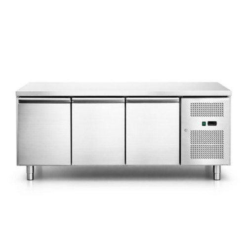 Морозильний стіл HURAKAN HKN-GN3BTS, 3-дверний, 417 л, R290, -18…-22°C, нержавіюча сталь AISI 201, 1795×700×860 мм, для професійної кухні