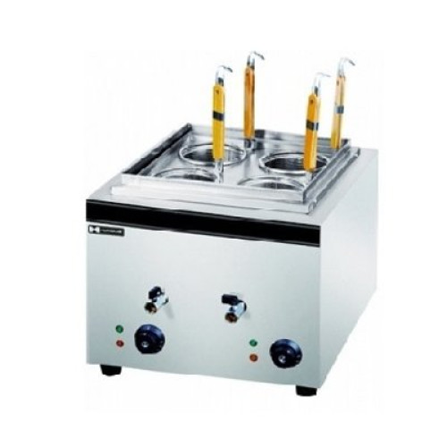 Макароноварка Hurakan HKN-EKT40 8+8 л, 2 ванни, нерж. сталь, 4 кВт 220 В, 50–110°C, корзини 130×140 мм (1,8 л), габарити 420×470×360(540) мм