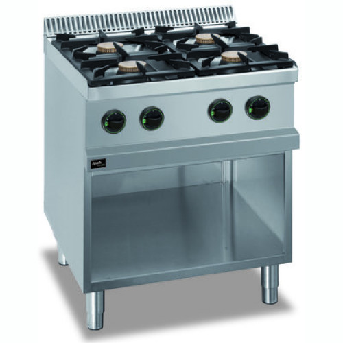 Плита газова 4-конфоркова APACH APRG-77P/PL, 714х714х850 мм, нерж. сталь AISI 304/430, чавунні решітки, газ-контроль, для проф. кухні
