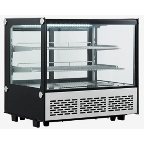 Вітрина холодильна Hurakan HKN-LPD120S, 120 л, 0–12°C, LED, цифр. дисплей і термостат, регул. полиці, розсувні двері, R600a, 710×568×686 мм