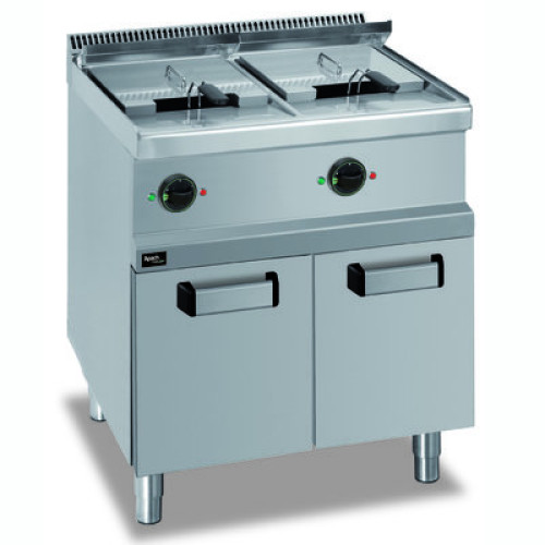 Фритюрниця електрична професійна Apach APFE-77P/PL 2×13 л, нерж. сталь 1,5 мм, холодна зона, 9+9 кВт 380 В, 700×714×850 мм, для ресторанів