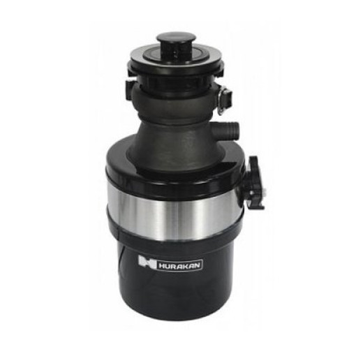 Подрібнювач відходів для кухні HURAKAN HKN-FWD370A, 0,37 кВт, 4200 об/хв, загарт. нерж. сталь ножа, пневм. кнопка, зі скобою, 235×235×405 мм