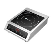 Індукційна плита hurakan 1 конфорка 3500 вт, сенсорне управління, нерж сталь, 330х420х110 мм, таймер, для кафе та ресторанів