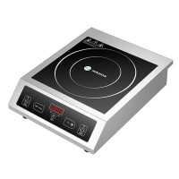 Індукційна плита hurakan 1 конфорка 3500 вт, сенсорне управління, нерж сталь, 330х420х110 мм, таймер, для кафе та ресторанів