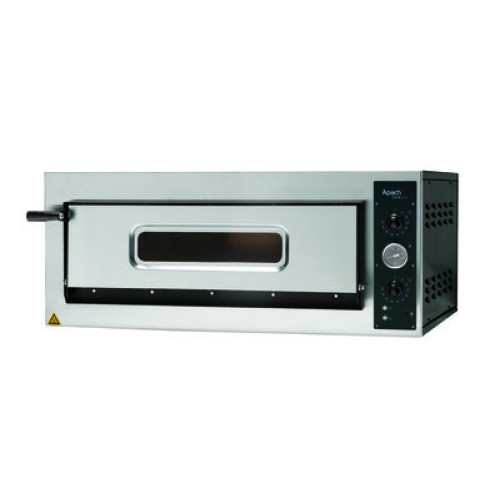 Піч для піци Apach AML4X на 4 піци, діаметр 36 см, камера 720×720×140 мм, шамот 18 мм, 6 кВт, для піцерій, 400 В 3Ф, 50–500 °C