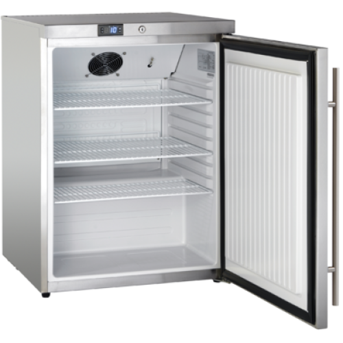 Шафа барна холодильна 145 л SCAN SK145 E з нержавіючої сталі, з замком, цифрове керування, розпашні двері, 595х595х820 мм