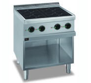 APACH APRI-77P індукційна плита 4 конфорки, відкрита база, 14 кВт (3,5 кВт/конф.), 380 В, Ø220 мм, 700×700×850 мм, для професійної кухні