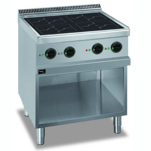 APACH APRI-77P индукционная плита 4 конфорки, открытая база, 14 кВт (3,5 кВт/конф.), 380 В, Ø220 мм, 700×700×850 мм, для профессиональной кухни