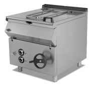 Перекидная сковорода электрическая Tatra 80 л 12 кВт 380 В, нерж. сталь, 800×900×850 мм, ручной подъем, откидная крышка, термостат, для ресторанов