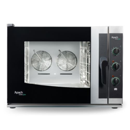 Піч конвекційна apach ap5qm на 5 рівнів gn1/1+600х400 мм, механічне управління, інжекторне парозволоження, для пекарні 937х885х715 мм