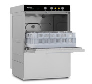 Посудомийна машина барна APACH AF400 фронтальна 30–40 касет/год, касета 385×385 мм, дозатор миючого, дренажна помпа, 436×535×670 мм