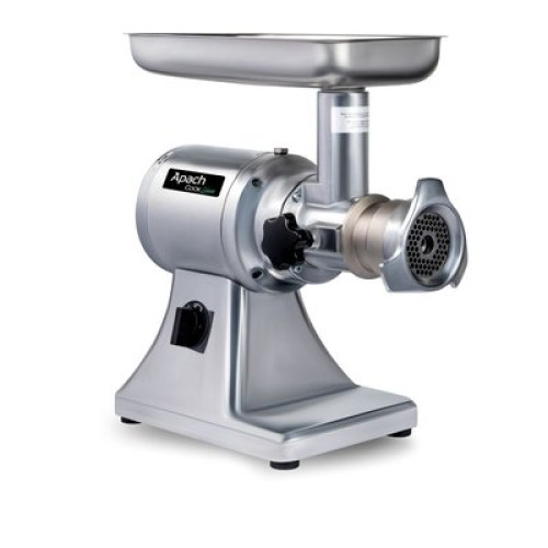 М'ясорубка APACH ATS 22 UT 1Ф, 300 кг/год, 1,1 кВт 220 В, реверс, повна система Унгер, решітки 6/8/10 мм, 470×240×510 мм, сталь