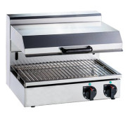 Гриль-саламандер HURAKAN HKN-SAL650H, 2 зони, 50–300 °C, 2,8+2,8 кВт, нержавіюча сталь, 736х624х652 мм, рухома верхня частина, термостат