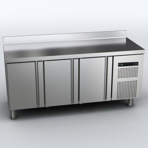 Стіл холодильний з бортиком FAGOR 1792х700х850 мм, 3 двері, 460 л, проф кухня, термоізоляція, для ресторану, нержавійка