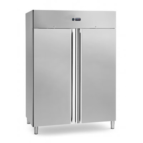 Холод шкаф. HURAKAN HKN-GX1410TNS 1400 л, -2…+8°C, R290, динам. охлажд., AISI201 серебристая, 1480х830х2010 мм, 6 пол. автооттайка, LED, замок