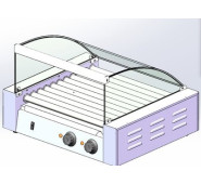 Захисний екран для гриля хот-дог на 7 роликів Hurakan HKN-GW7M, прозоре скло, металева рама, кріплення, аксесуар до роликового гриля