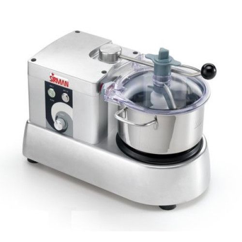 Кутер Sirman C-Tronic 4 VV, боковая чаша 3,3л, нерж. сталь, поликарбонатная крышка, 1600–2500 об/мин, 0,6 кВт, 251×457×300 мм