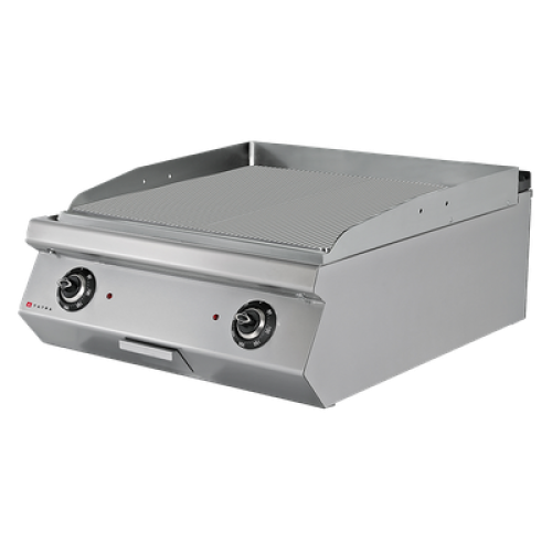 Електрична жарочна поверхня TATRA TET.87R 800 мм, рифлена 789 х 495 мм, нерж. сталь, 800 х 730 х 300 мм, 2 зони, термостат, ящик для олії