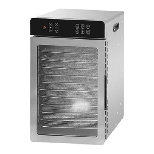 Hurakan HKN-DHD12G дегідратор 12 рівнів, нерж. сталь, 2 вентилятори, 30–90 °C, таймер 30хв–24год, 432×317×502, для сушіння овочів/фруктів