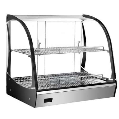 HURAKAN HKN WD-165L теплова вітрина 165 л, +30–90 °C, LED-підсвітка, 2 полиці, загартоване скло, розсувні задні двері, гастроємність, 850×510×635 мм, 1,1 кВт, для кафе/ресторанів