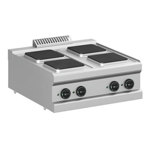 Електроплита настільна APACH APRE-77T 4×2,6 кВт, 380В, чавунні конфорки 220×220 мм, нерж. стільниця 1,5 мм, 700×700×250 мм для профес. кухні