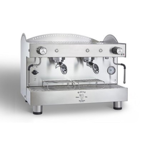 Bezzera B2016 двухпостная полуавтоматическая кофеварка, корпус нерж. сталь AISI 304, медный бойлер 11 л, белая, 750х550х515 мм, для кафе