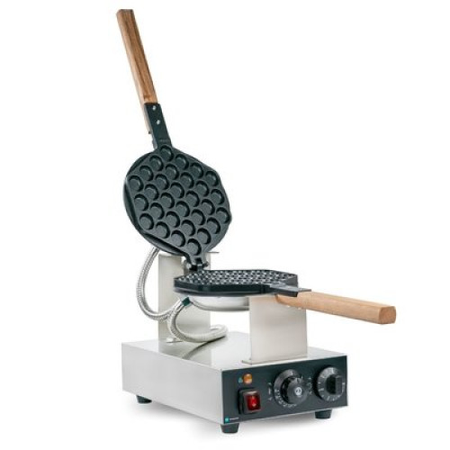 Вафельниця HURAKAN HKN-GES5HK для фігурних вафель, нерж. корпус (сріблястий), чавунні пластини з антиприг. покриттям, вафлі 180×200×15 мм, габ. 225×420×290 мм, для кафе