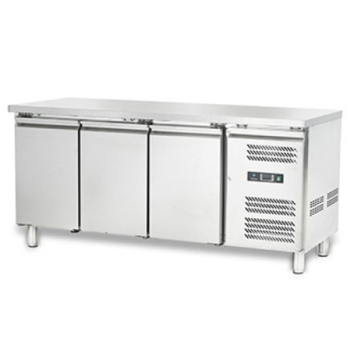 Стіл холодильний HURAKAN HKN-GXRC3GN 3-дверний, 392 л, нержавіюча сталь, 1795x700x850 мм, динамічне охолодження, для ресторану