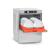 Фронтальна посудомийна машина Asber GE-500 RD B DD, касета 500×500 мм, цикл 120 с, 25 л бак, нерж. сталь, 600×605×830 мм, для ресторанів