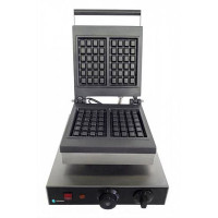 Вафельница HURAKAN HKN-GES2L одинарная (2 вафли) прямоугольная 160×100×15 мм, чугунные пластины, корпус нерж. сталь, 1,8кВт, терм. 50–300°C, кафе