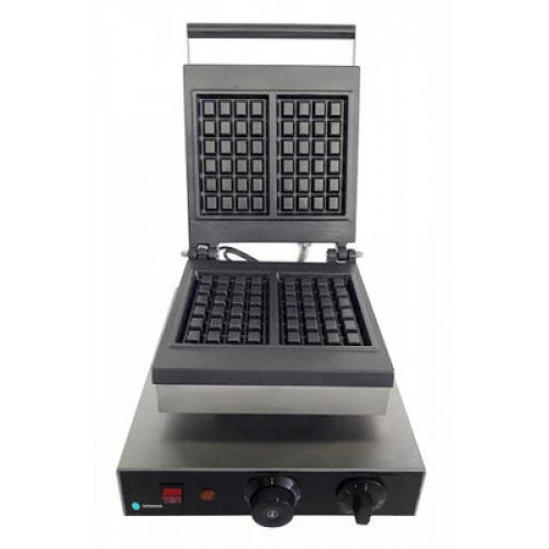 Вафельниця HURAKAN HKN-GES2L одинарна (2 вафлі) прямокутна 160×100×15 мм, чавунні пластини, корпус нерж. сталь, 1,8 кВт, терм. 50–300°C, кафе